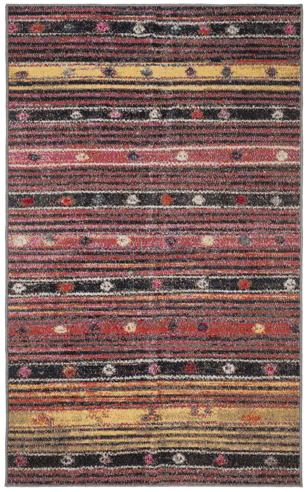 Alfombra de polipropileno naranja/multicolor, 122 x 183 cm