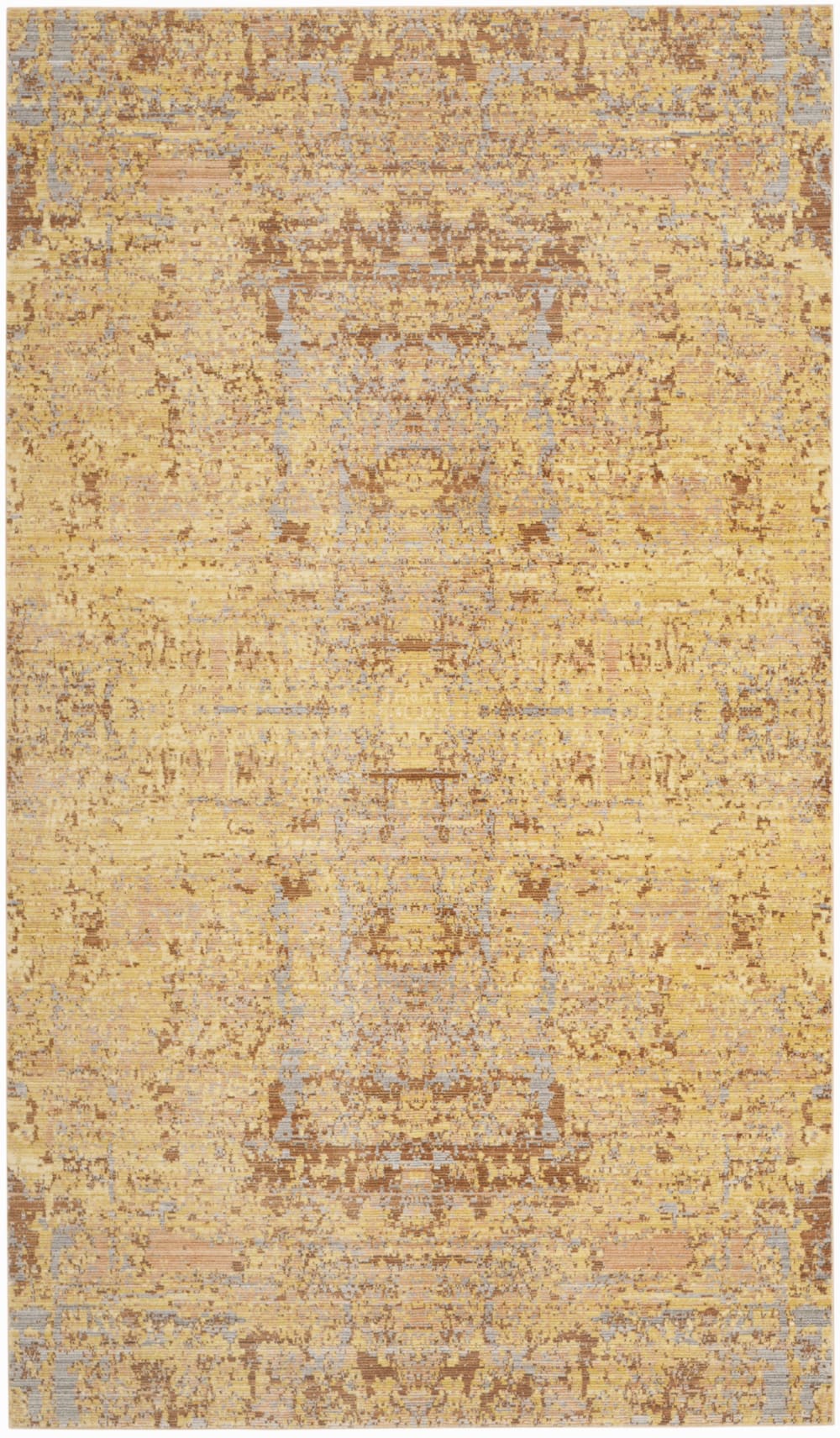 Tapis métro-mod en polyester or/multicolore, 122 x 183 cm