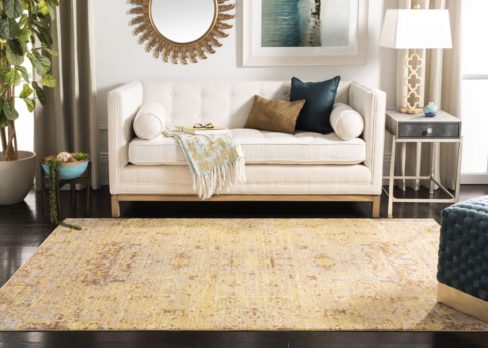 Tapis métro-mod en polyester or/multicolore, 122 x 183 cm — vue 3