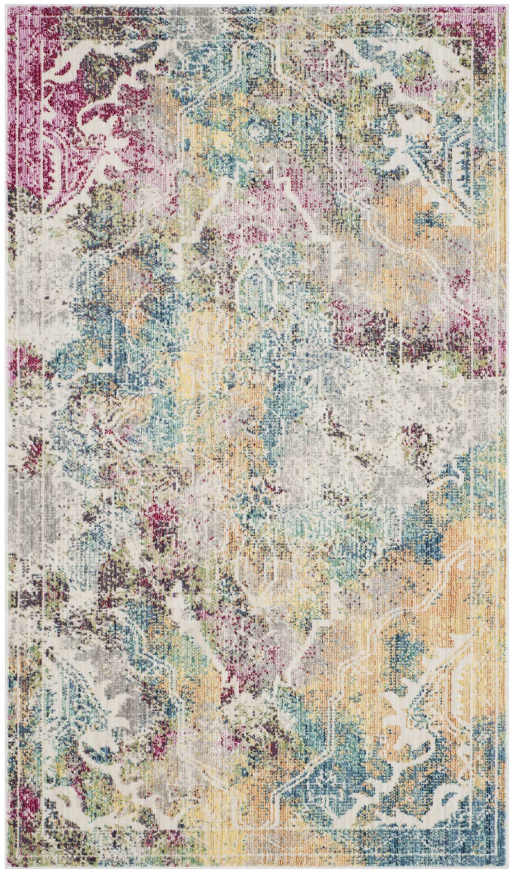 Tapis métro-mod en polyester multicolore, 122 x 183 cm