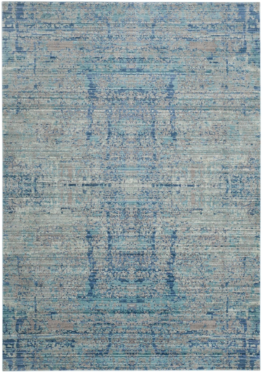 Alfombra metro-mod de poliéster azul/multicolor, 152 x 244 cm - Maisons du Monde