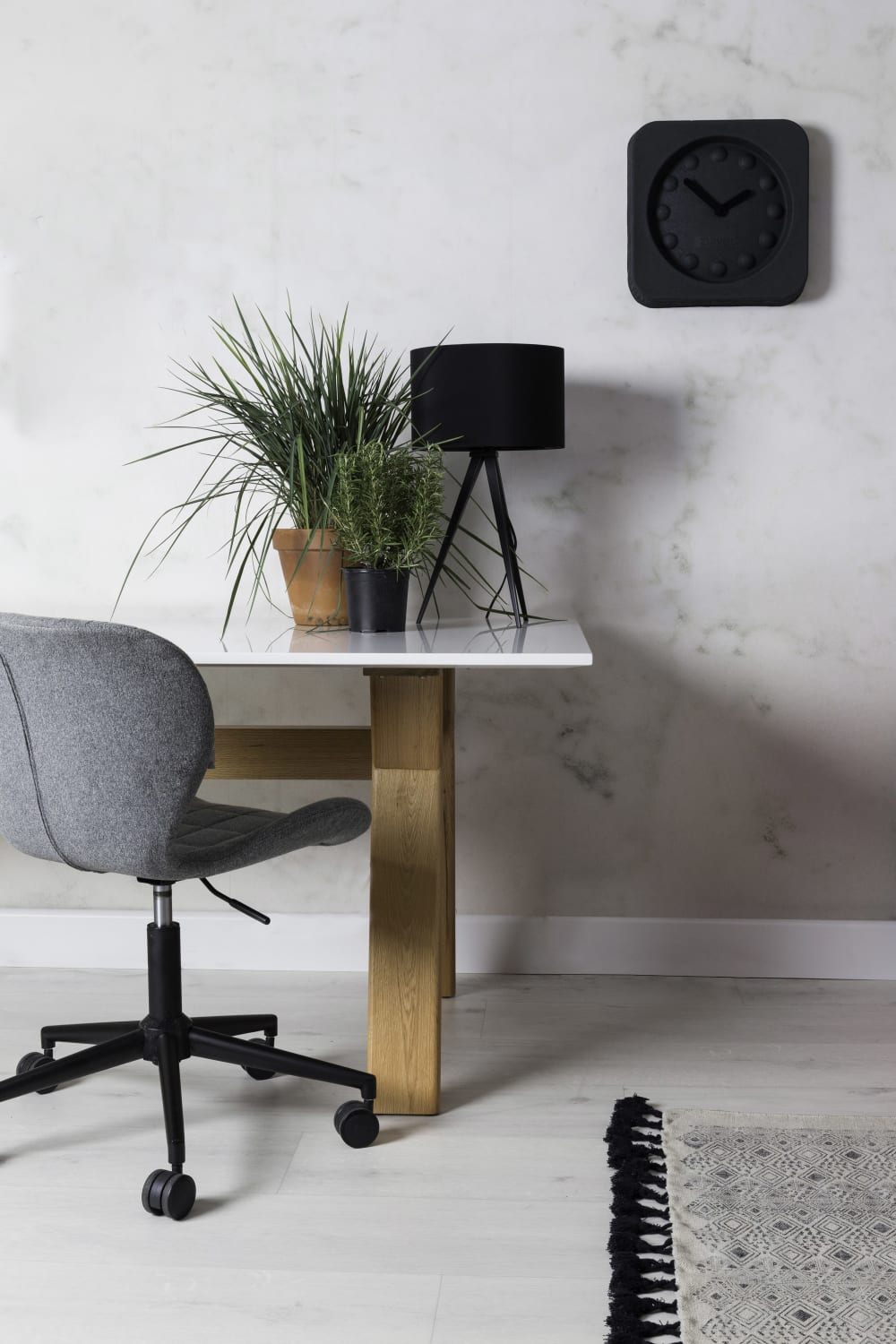 Bürostuhl aus Stoff mit Rollen, grau - Maisons Du Monde