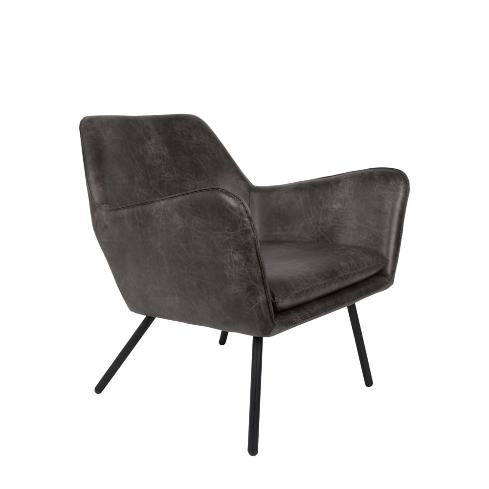fauteuil en cuir gris