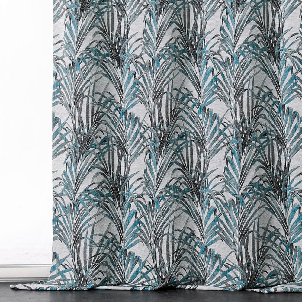 Rideau aux impressions exotiques polyester bleu 135x250 cm — vue 3