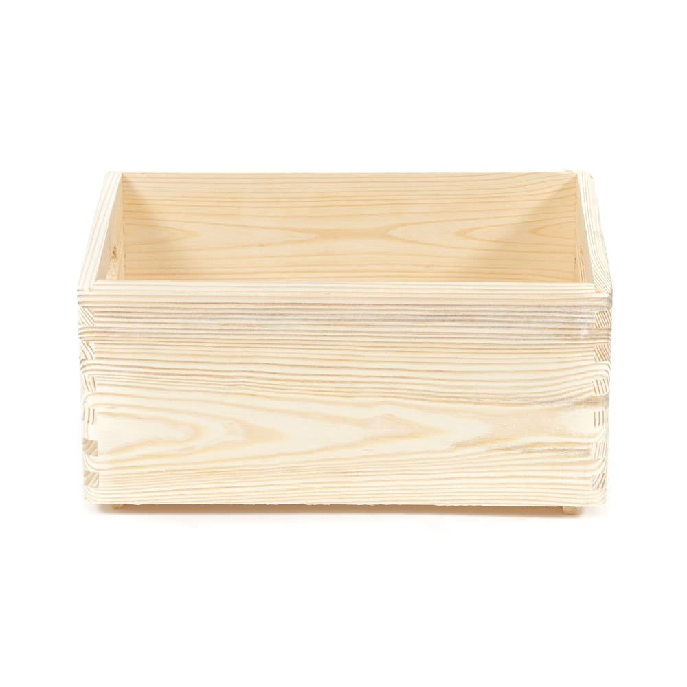 Boîte de rangement en bois naturel 2 poignées 30x20cm — vue 4
