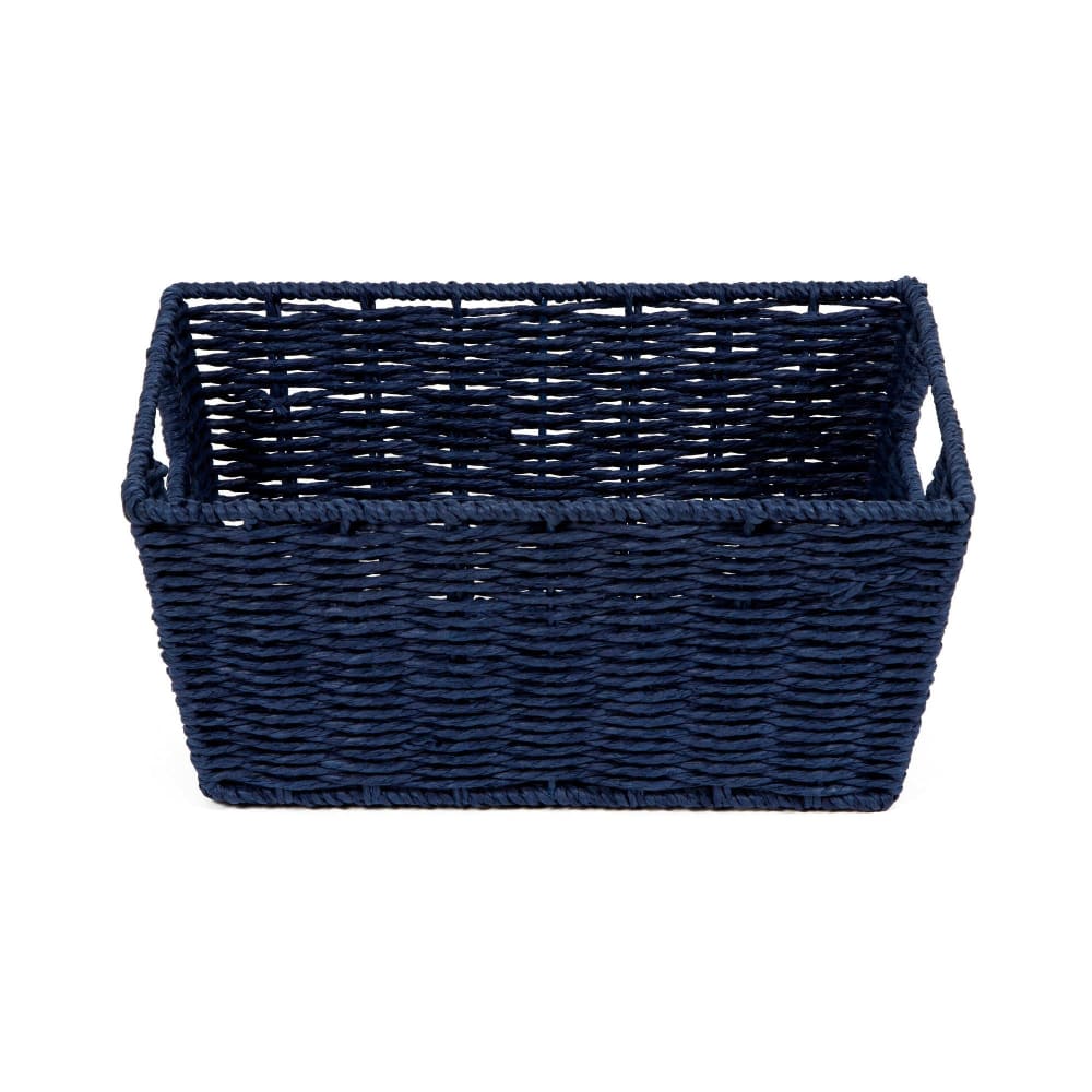 Panier de rangement bleu en papier tressé 31x24cm — vue 3