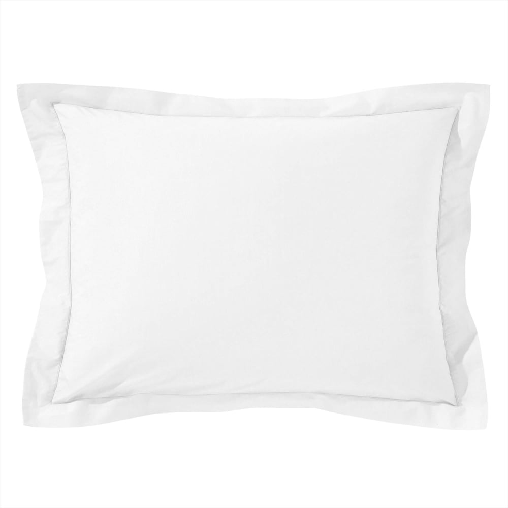 Taie volant en coton blanc 63x63cm
