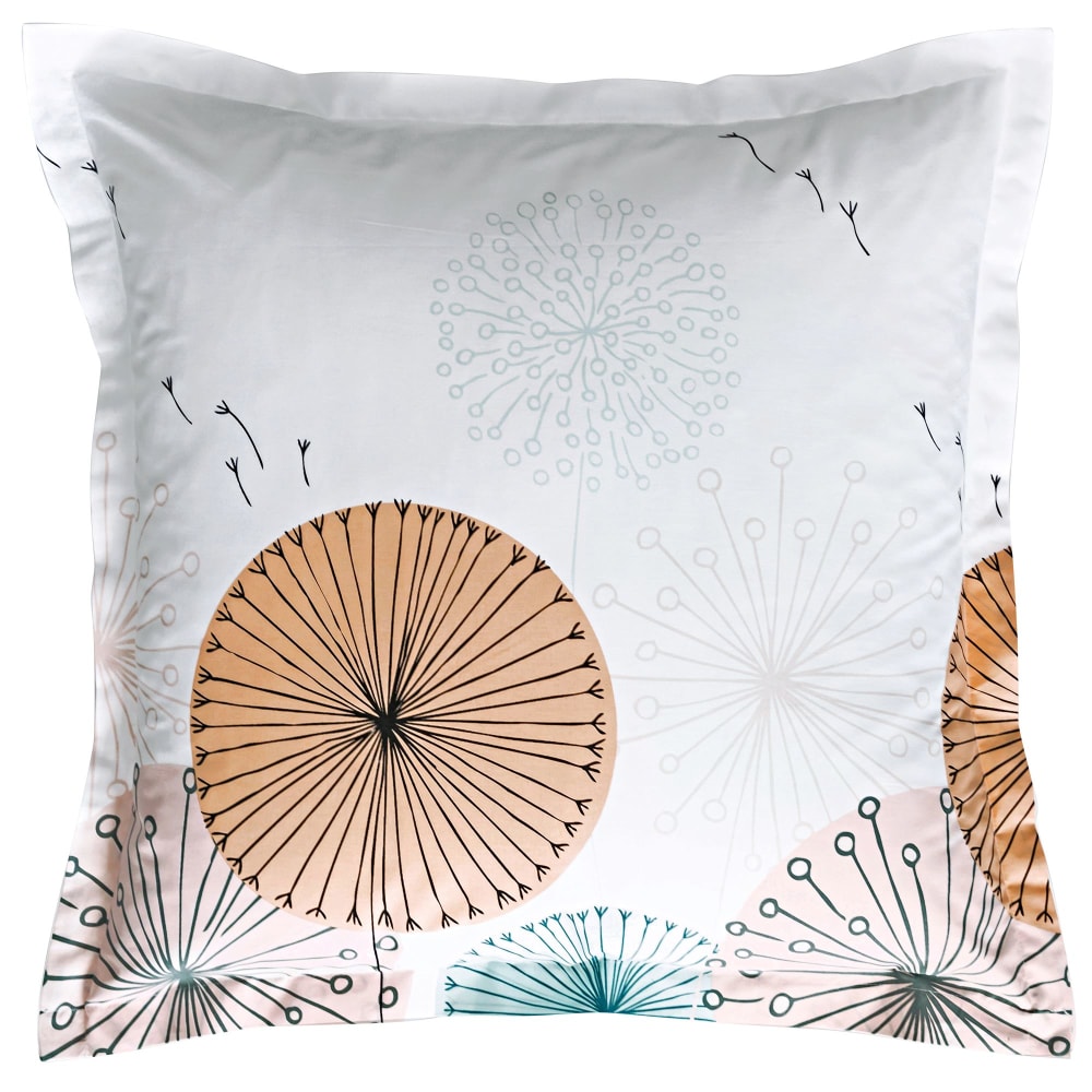 Taie volant en coton vert céladon 63x63cm