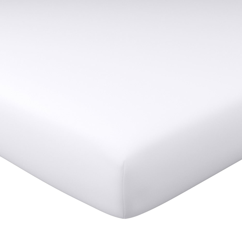 Drap-housse en coton blanc 140x190x28cm