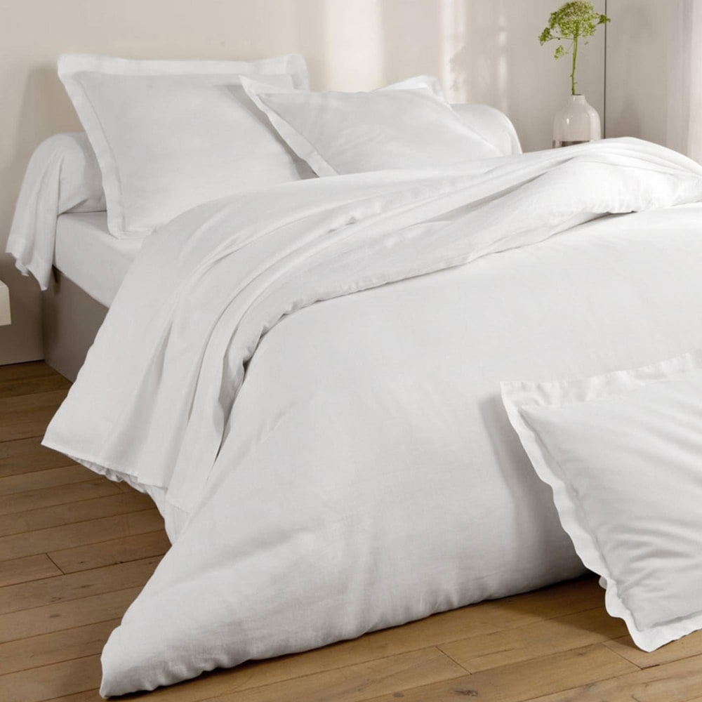Housse de couette en lin blanc 260x240cm — vue 3