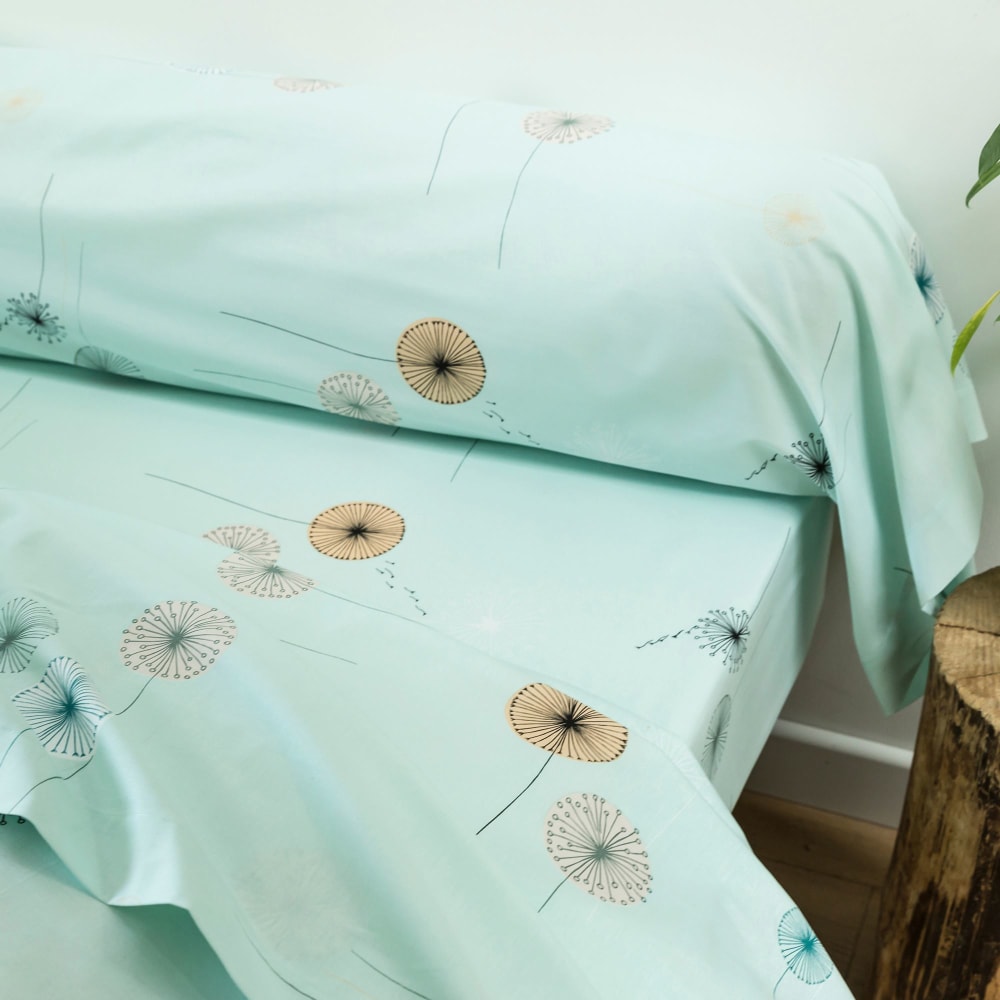 Housse de couette en coton vert céladon 200x200cm — vue 3