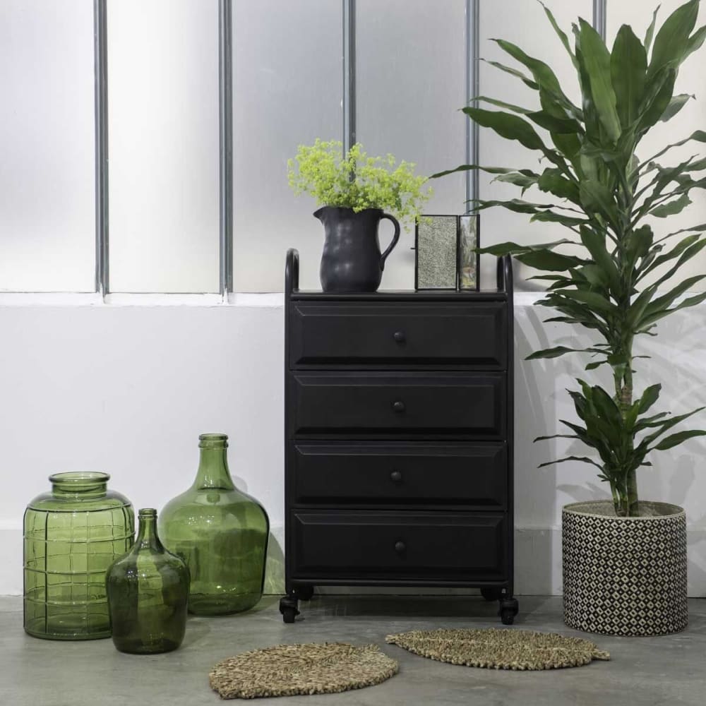 Sinfonier de metal negro mate con 4 cajones - Maisons du Monde