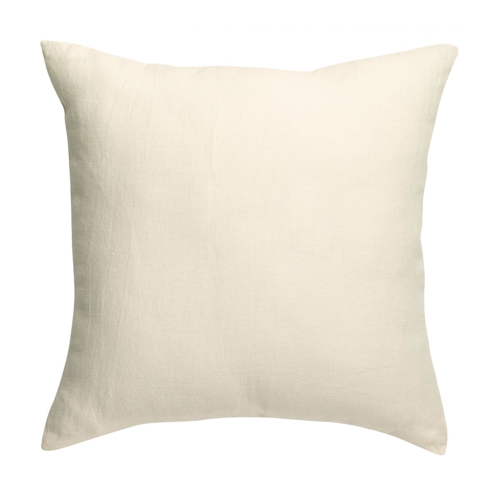Vivaraise Coussin uni en lin craie 45 x 45 cm Blanc