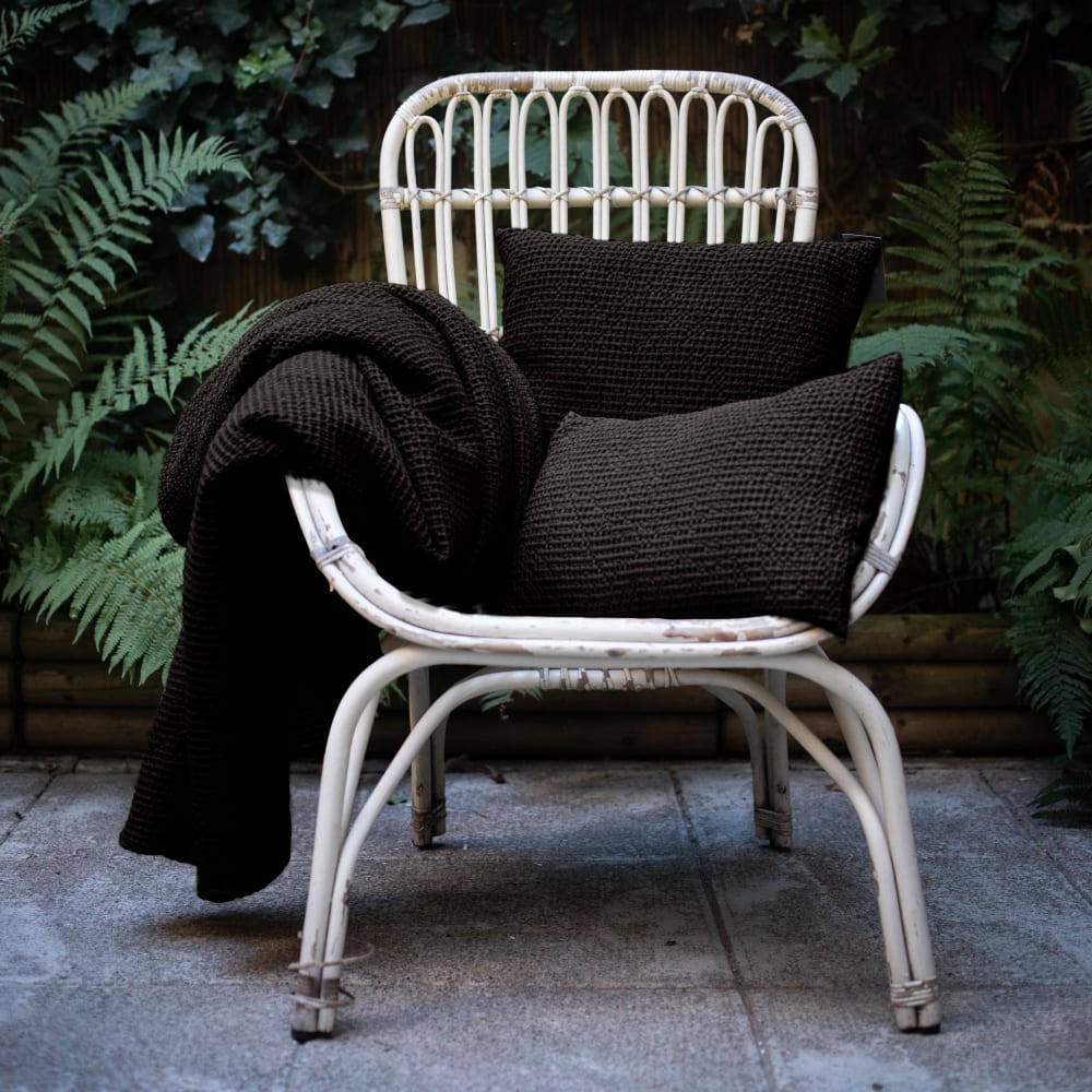 Coussin en coton carbone 45 x 45 cm - Maisons du Monde