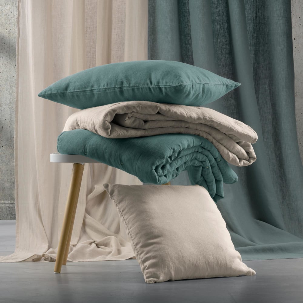 Coussin uni en lin blanc 30 x 50 cm — vue 3