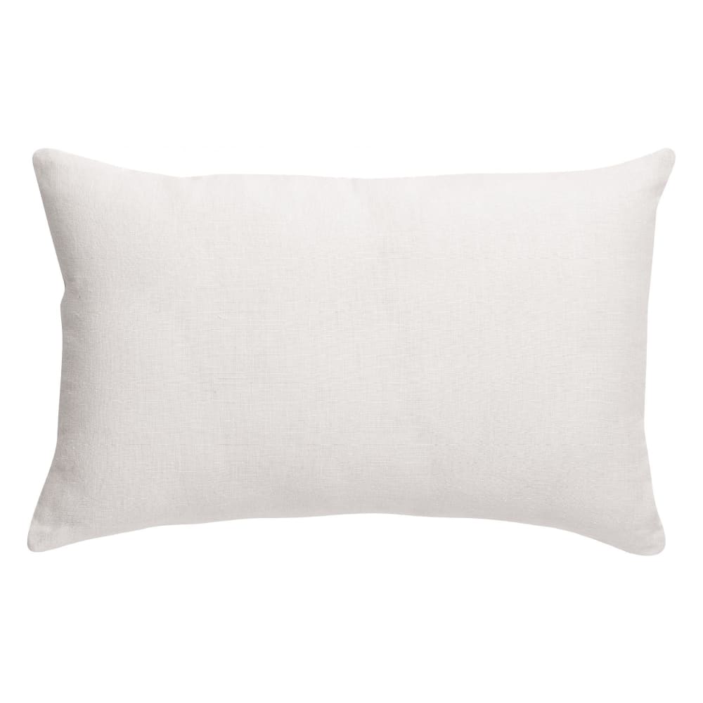 Vivaraise Coussin uni en lin blanc 40 x 65 cm