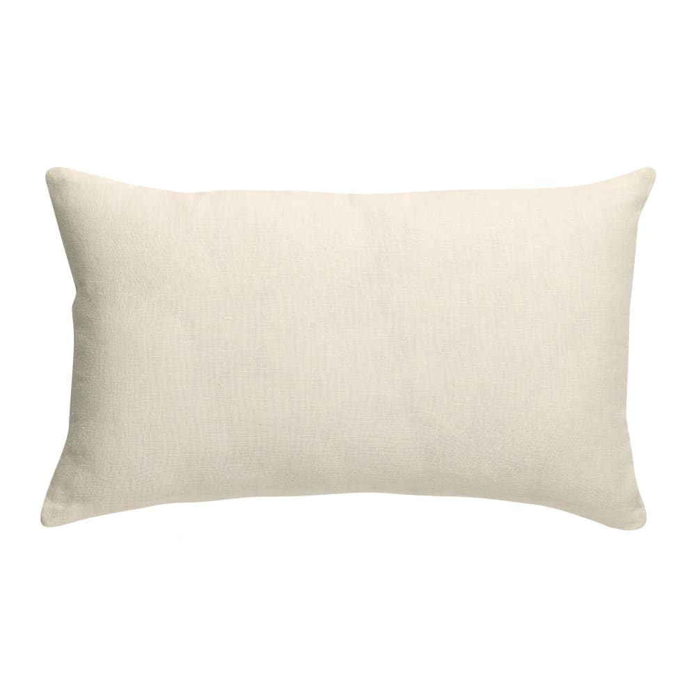 Coussin uni en lin craie 30 x 50 cm