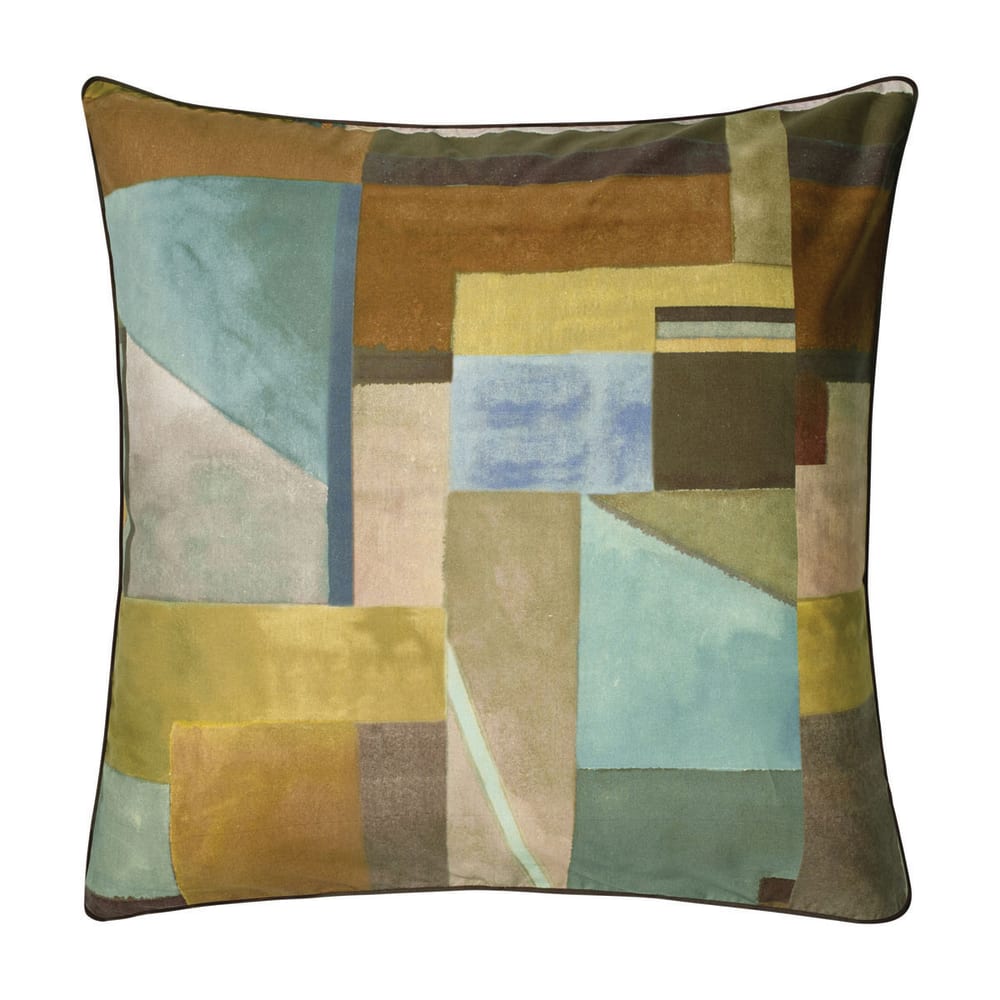 Taie d'oreiller imprimée en percale de coton marron 65x65