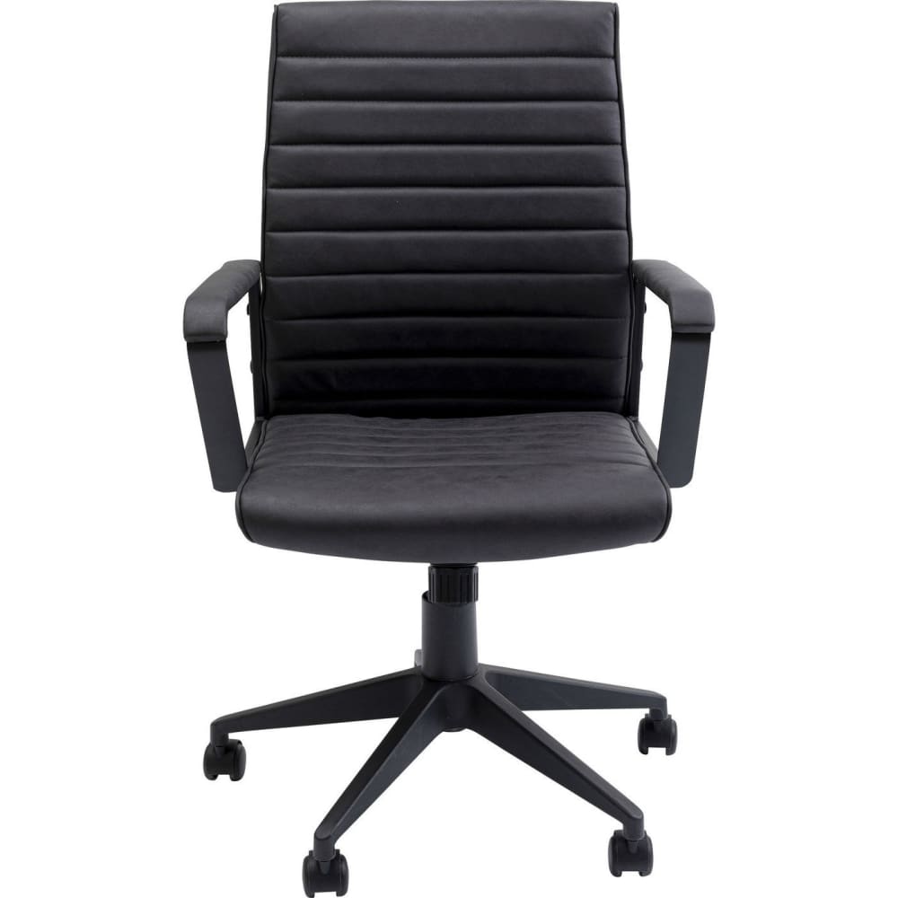 Kare Design Bürostuhl in Leder-Optik, höhenverstellbar, drehbar, schwarz style vintage - Pes - Polyester