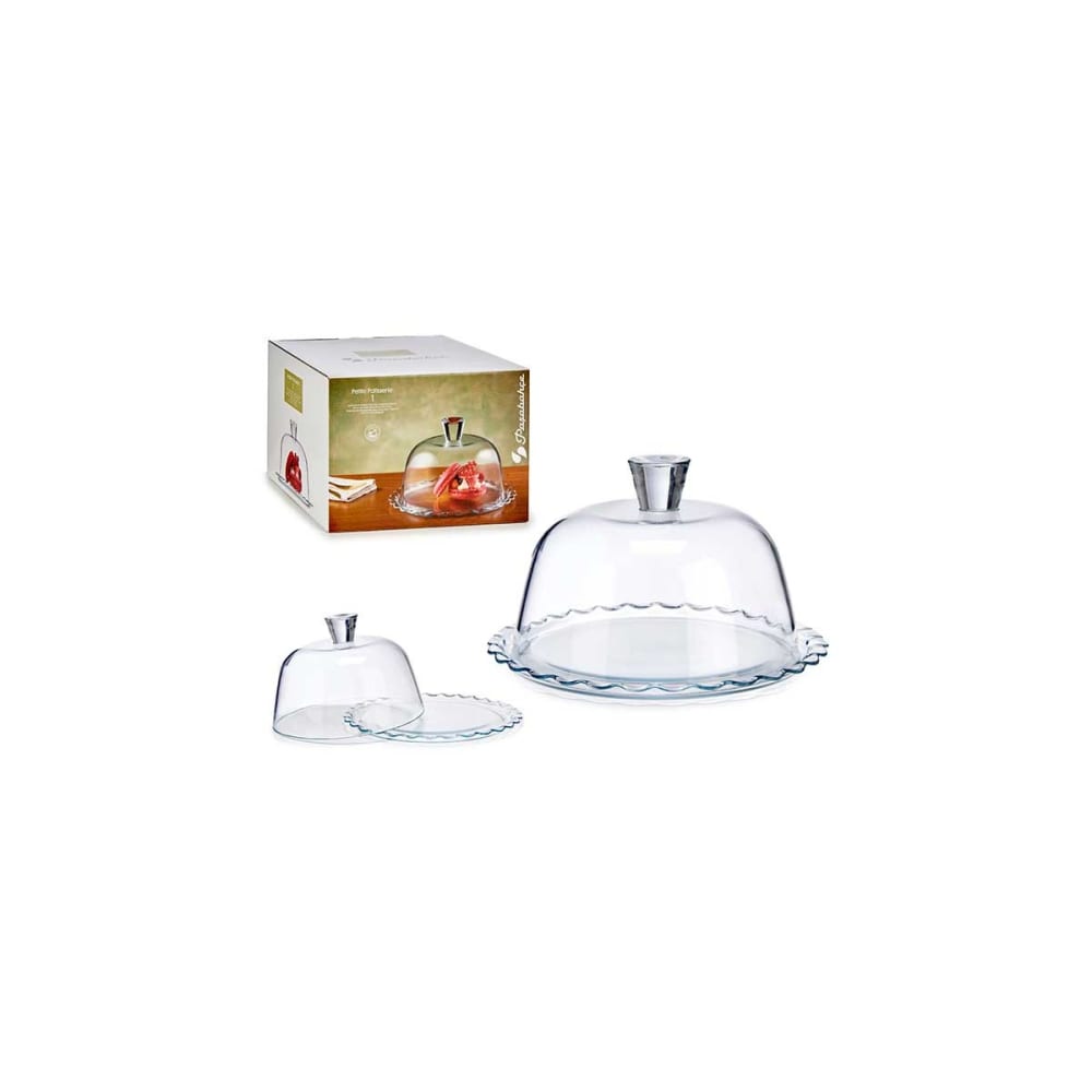 Plat présentoir en verre transparent avec cloche D26,4cm - Maisons du Monde