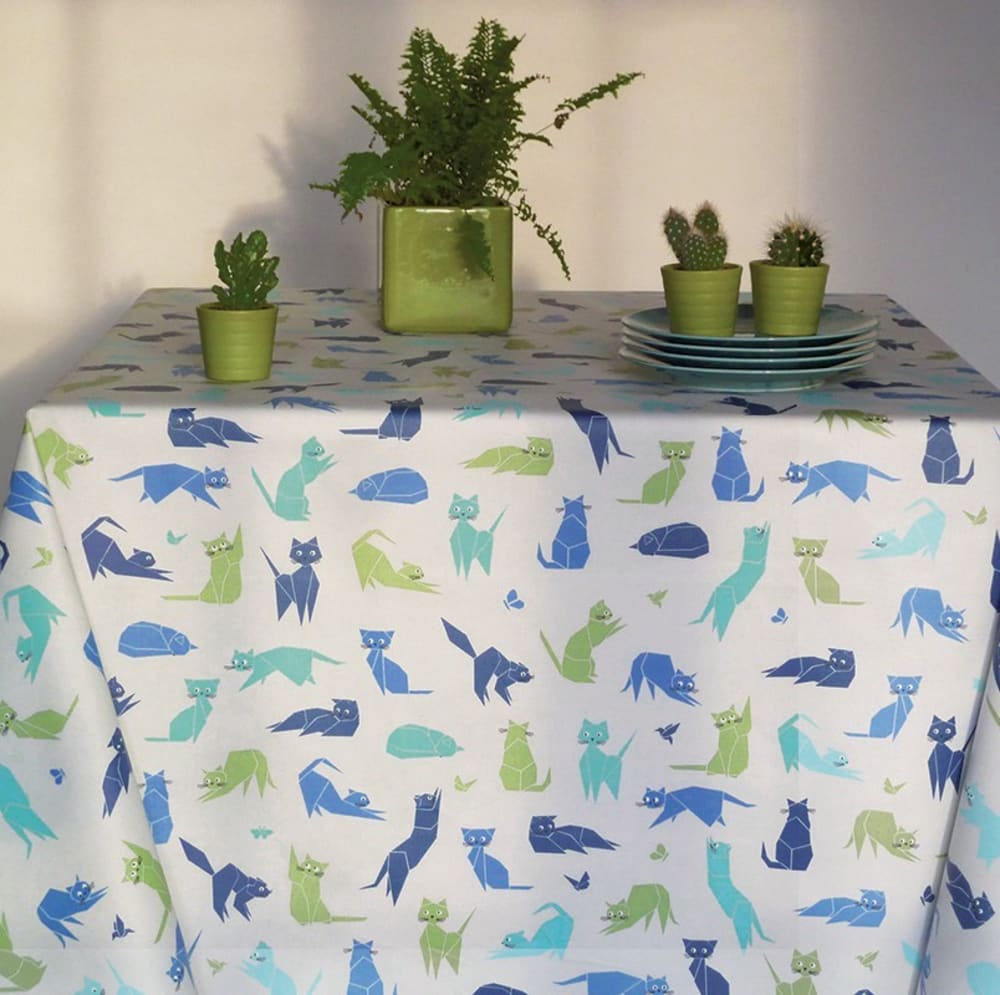 Nappe enduite coton multicolore carrée 120 x 120 cm