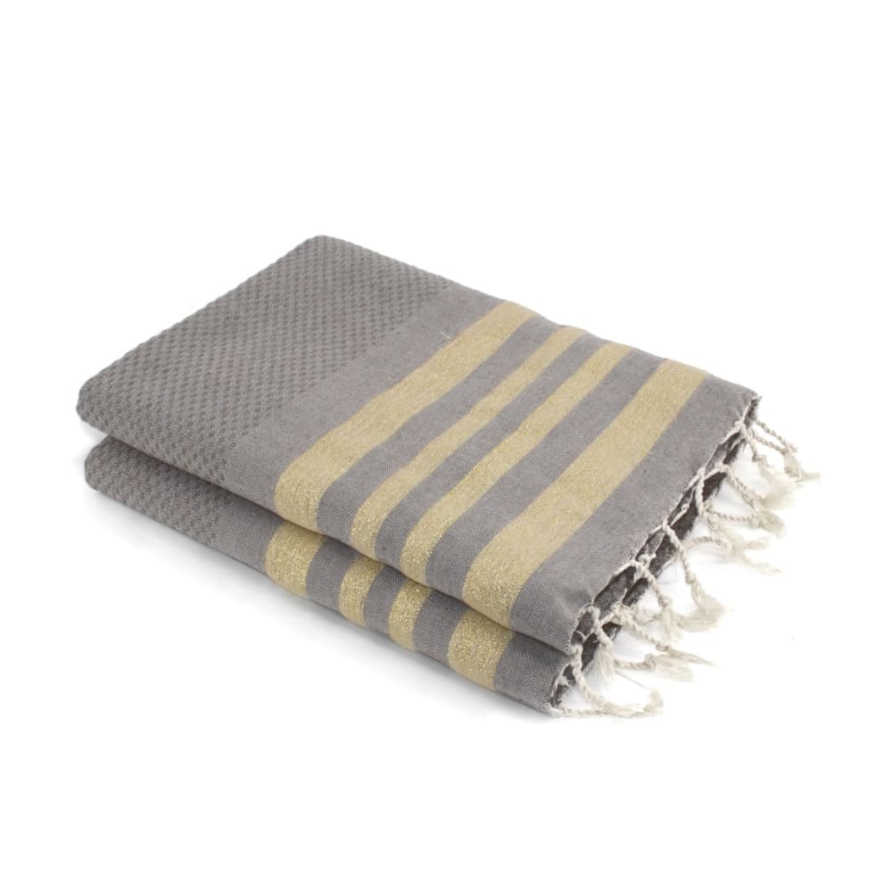 Fouta nid d'abeille xxl coton 200x200 taupe clair
