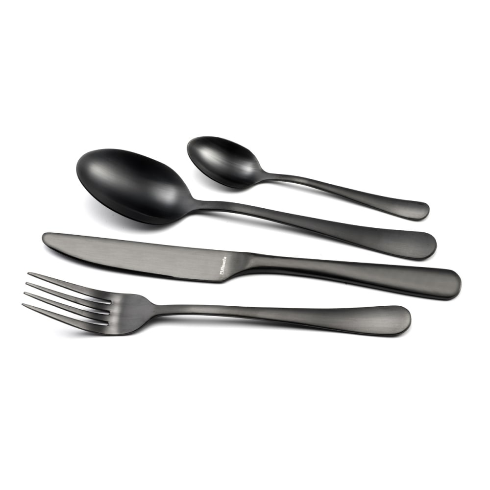 Ménagère 24 couverts en acier inox noir