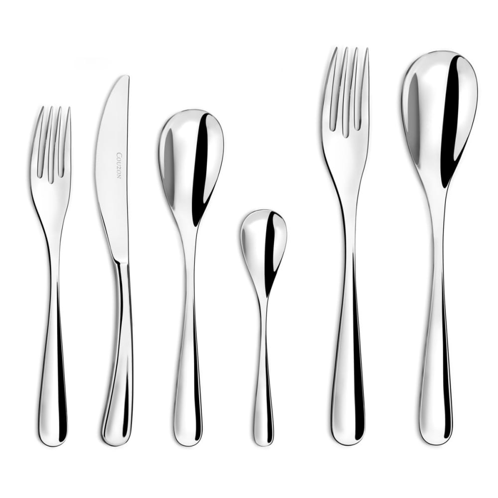 Set di posate da 50 pezzi in cassetta di legno in acciaio inox -