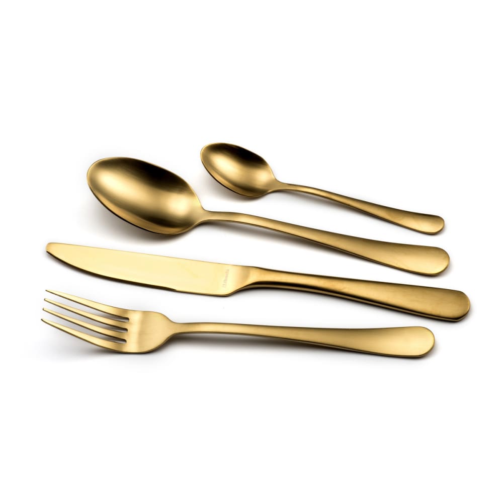 Coffret ménagère 24 couverts dorés