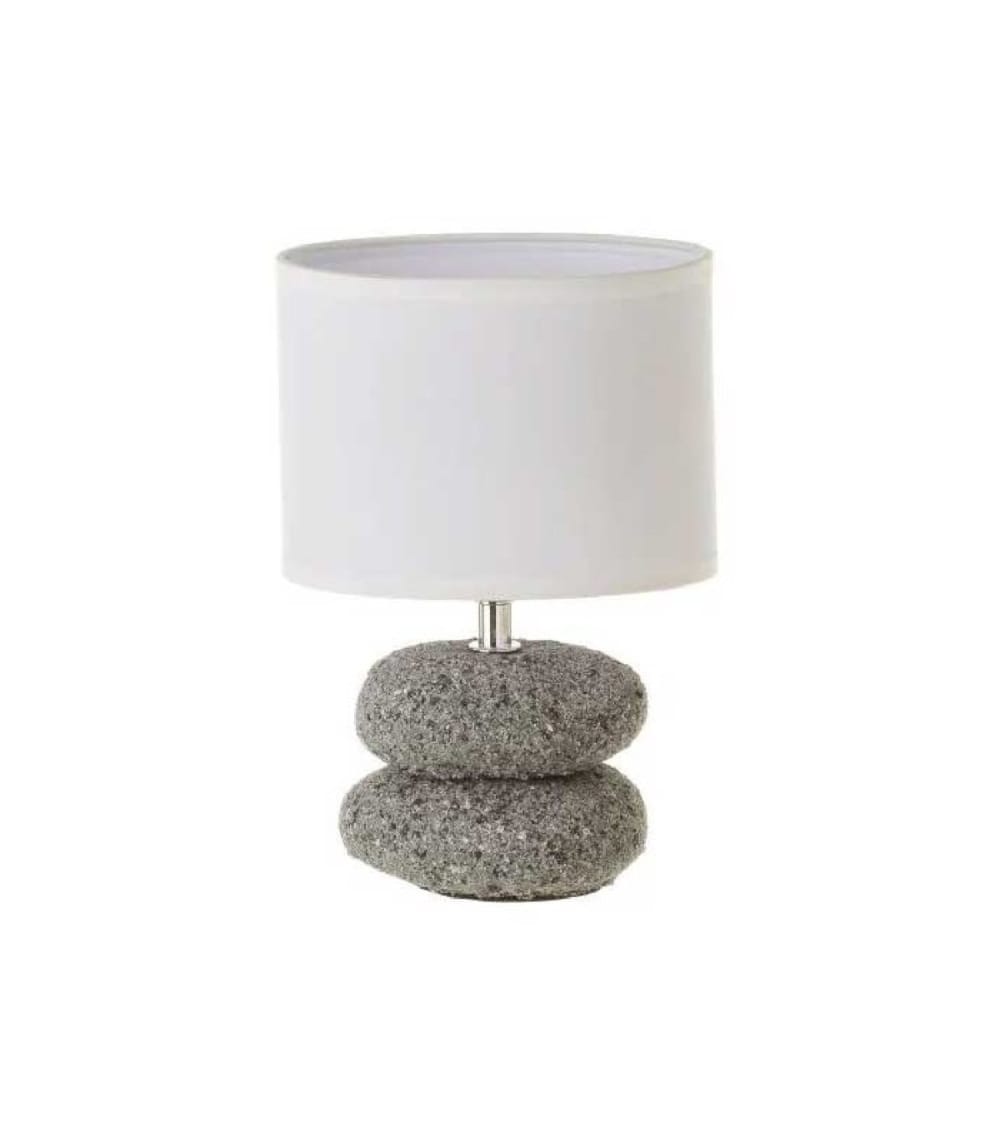 Lampe à poser galets abat-jour blanc