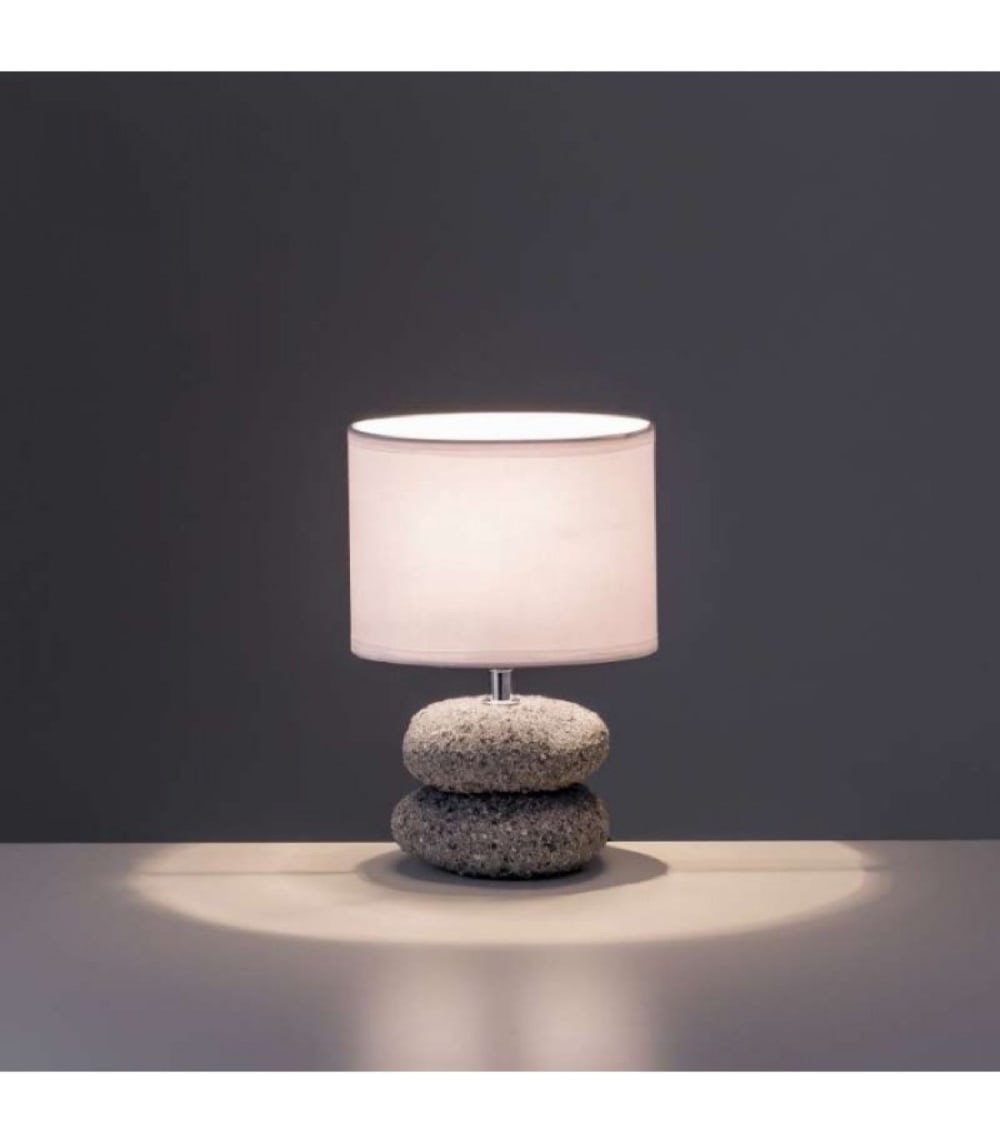 Lampe à poser galets abat-jour blanc — vue 3