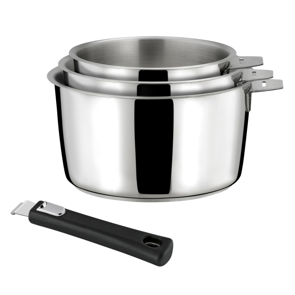 Set di pentole ø 16, 18, 20 cm con manico rimovibile nero in -