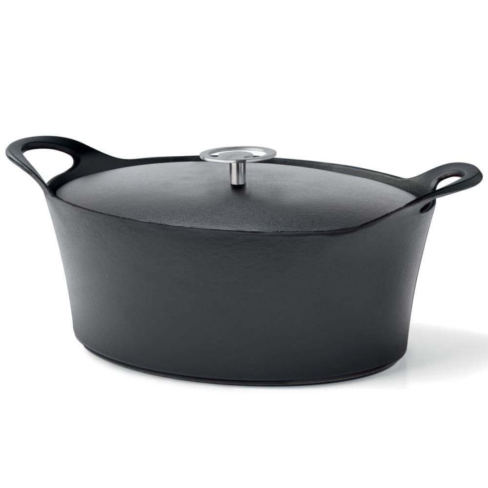 Schmortopf mit Deckel aus Emaillierter Stahlguss, 29 cm, Schwarz