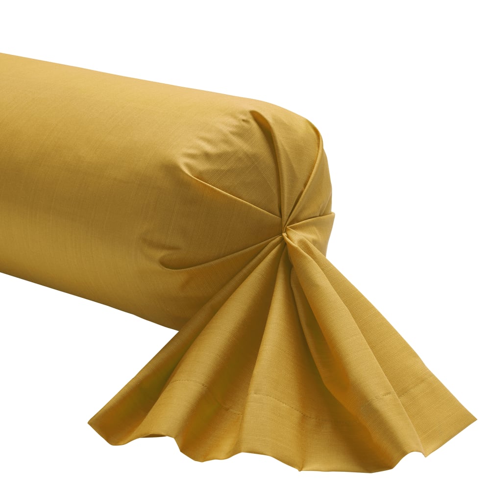 Taie de traversin fines rayures en bambou jaune 85 x 185