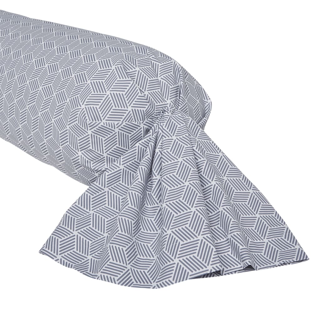 Taie de traversin imprimée en bambou blanc et noir 85x185