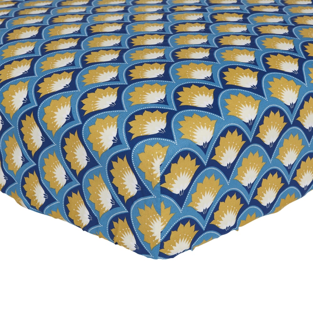 Drap housse en lyocell bleu 90x200