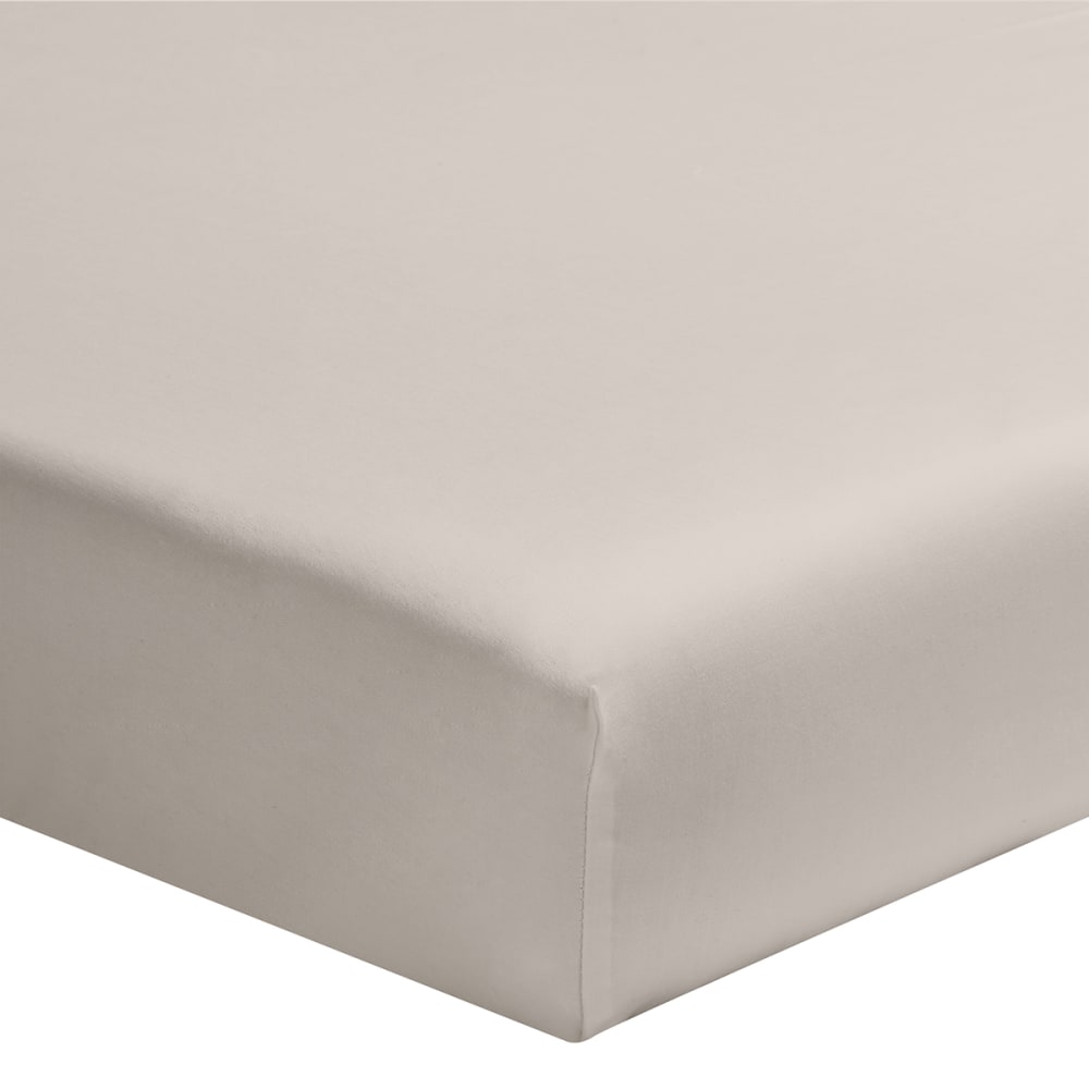 Drap housse uni en coton, gris 140x190