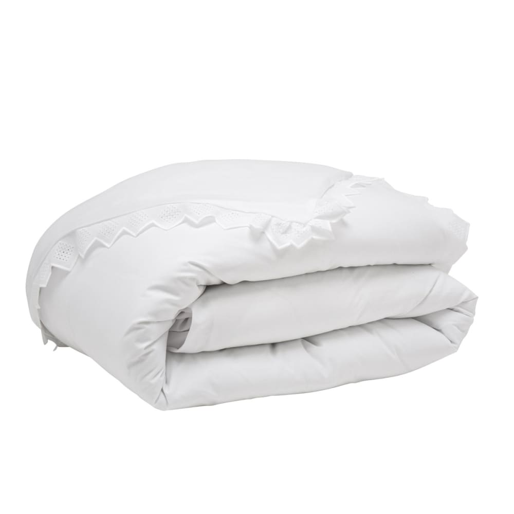Housse de couette brodée en coton blanc 200x200 — vue 3