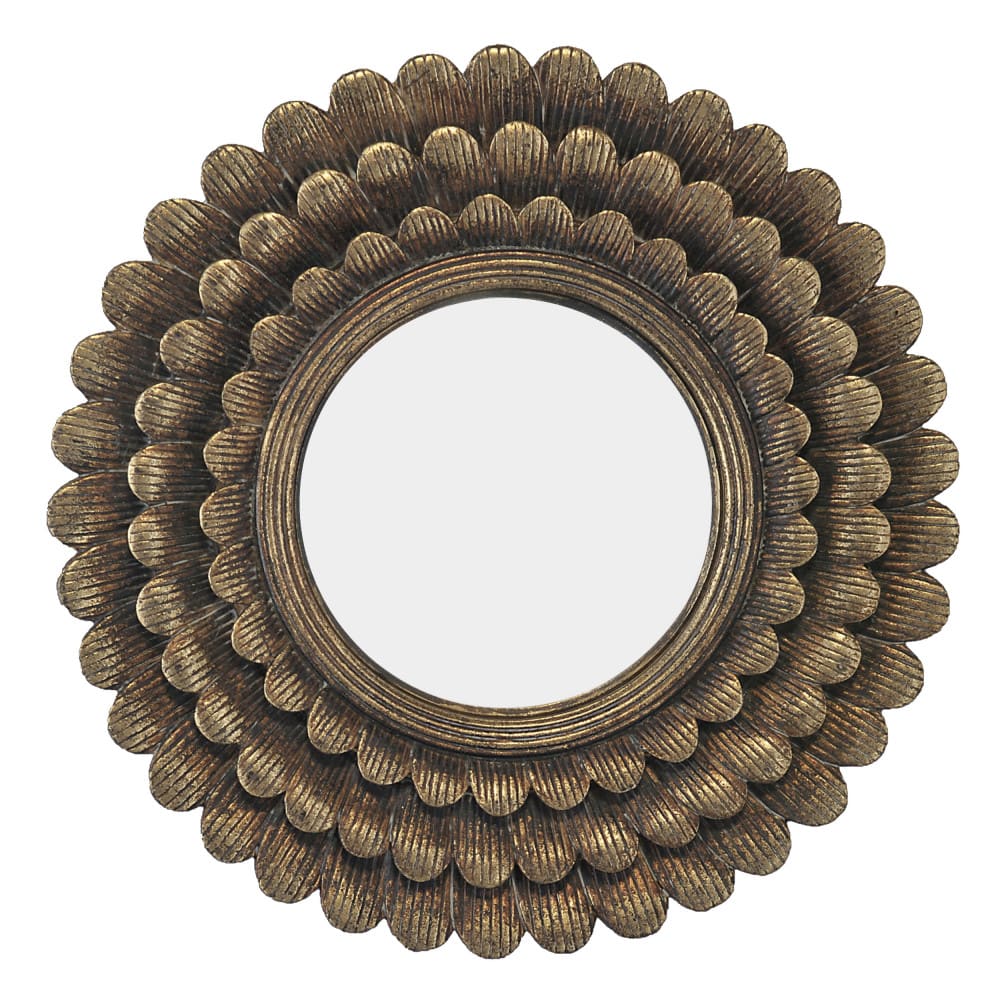 Miroir soleil D20 cm or