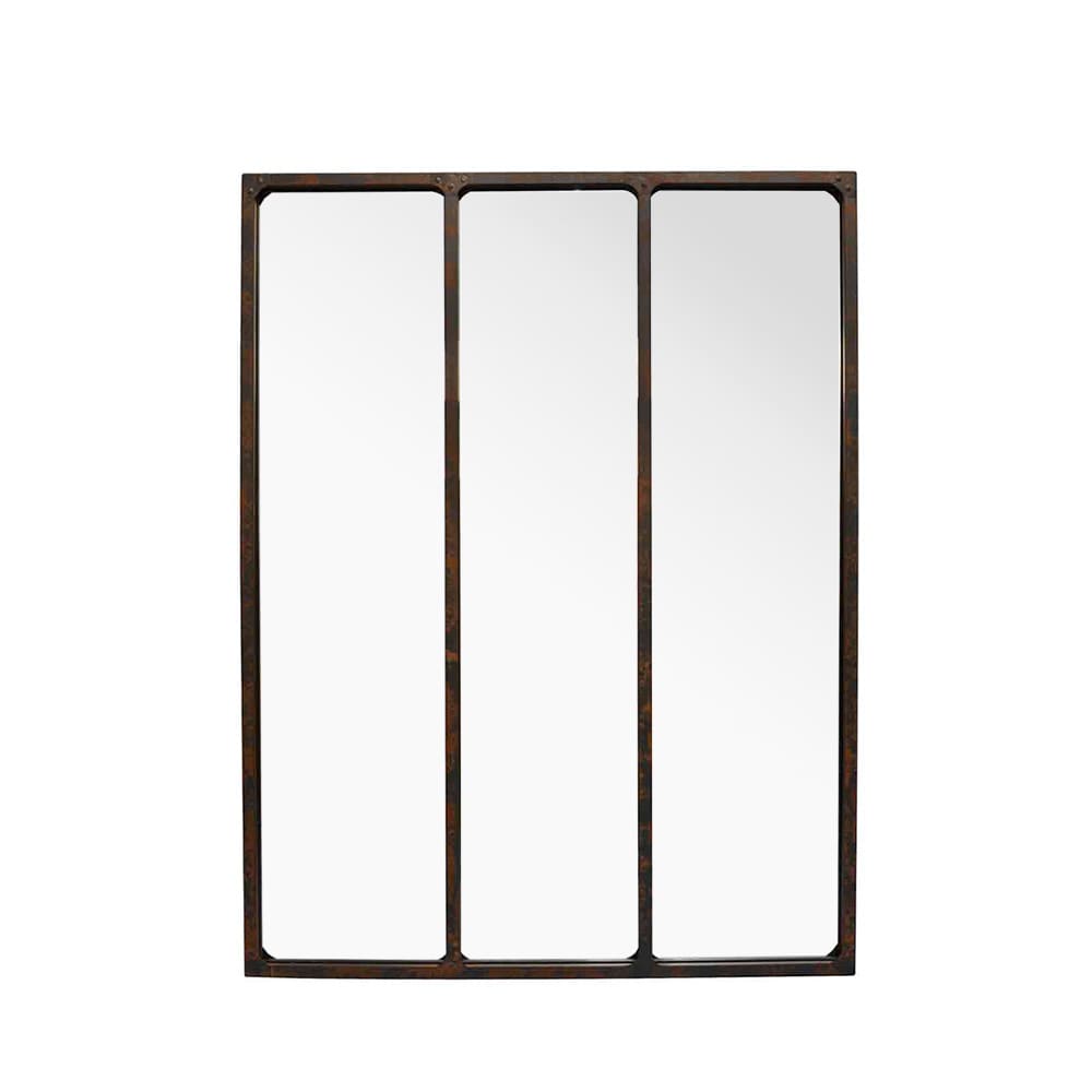Miroir verrière style industriel 90x120 - Métal oxydé