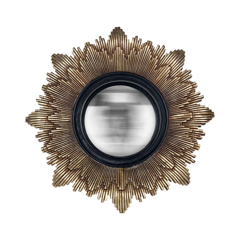 Miroir soleil D28 cm noir / or - Maisons du Monde