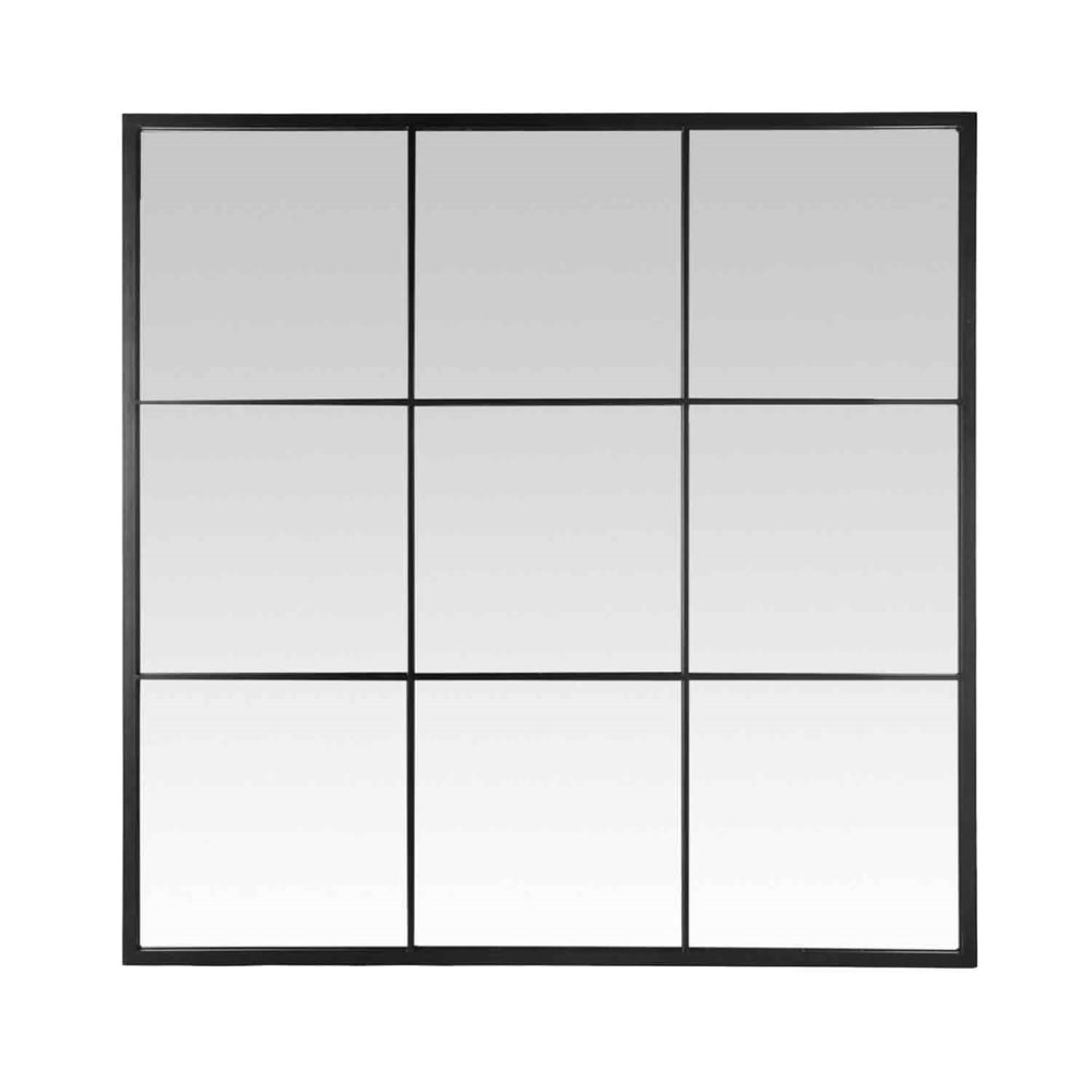 Miroir fenêtre style industriel 100x100 noir