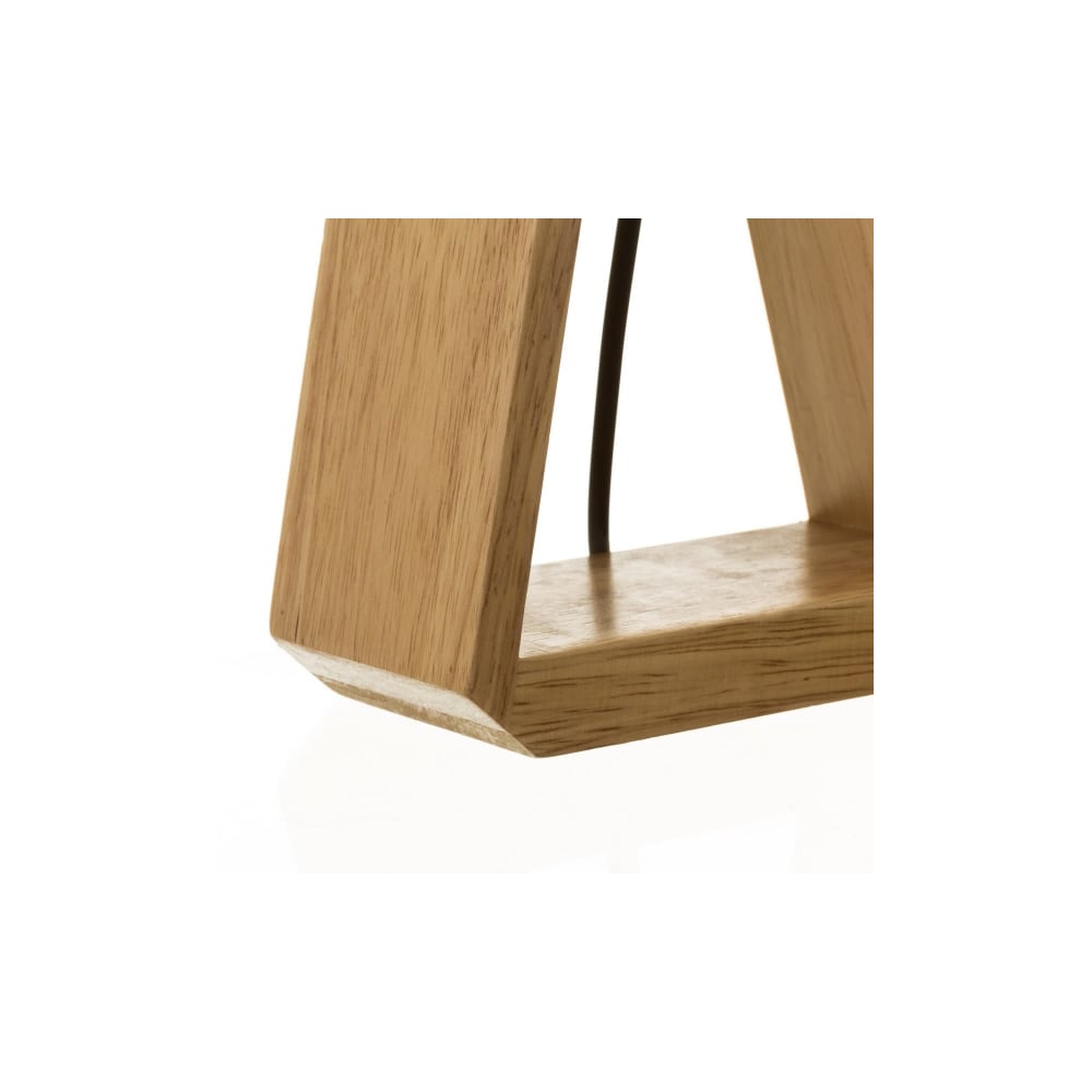Lampe à poser triangle bois et abat-jour blanc - hauteur 41cm — vue 4