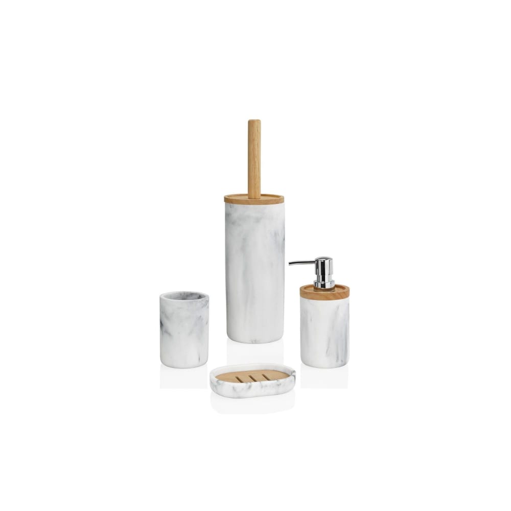 Distributeur de savon en résine effet marbre et bois - Maisons du Monde
