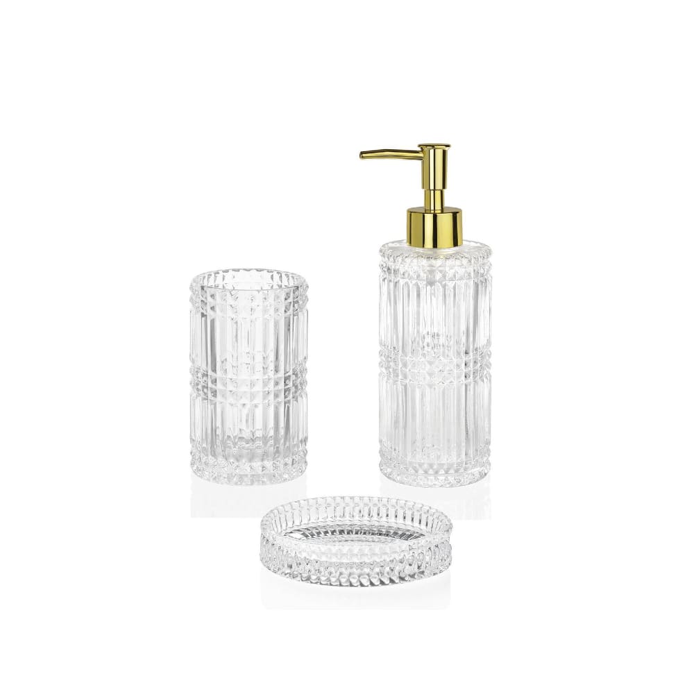 Distributeur de savon en verre et métal doré - Maisons du Monde