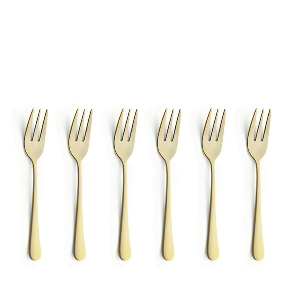 Fourchette à gâteaux dorée - Lot de 6