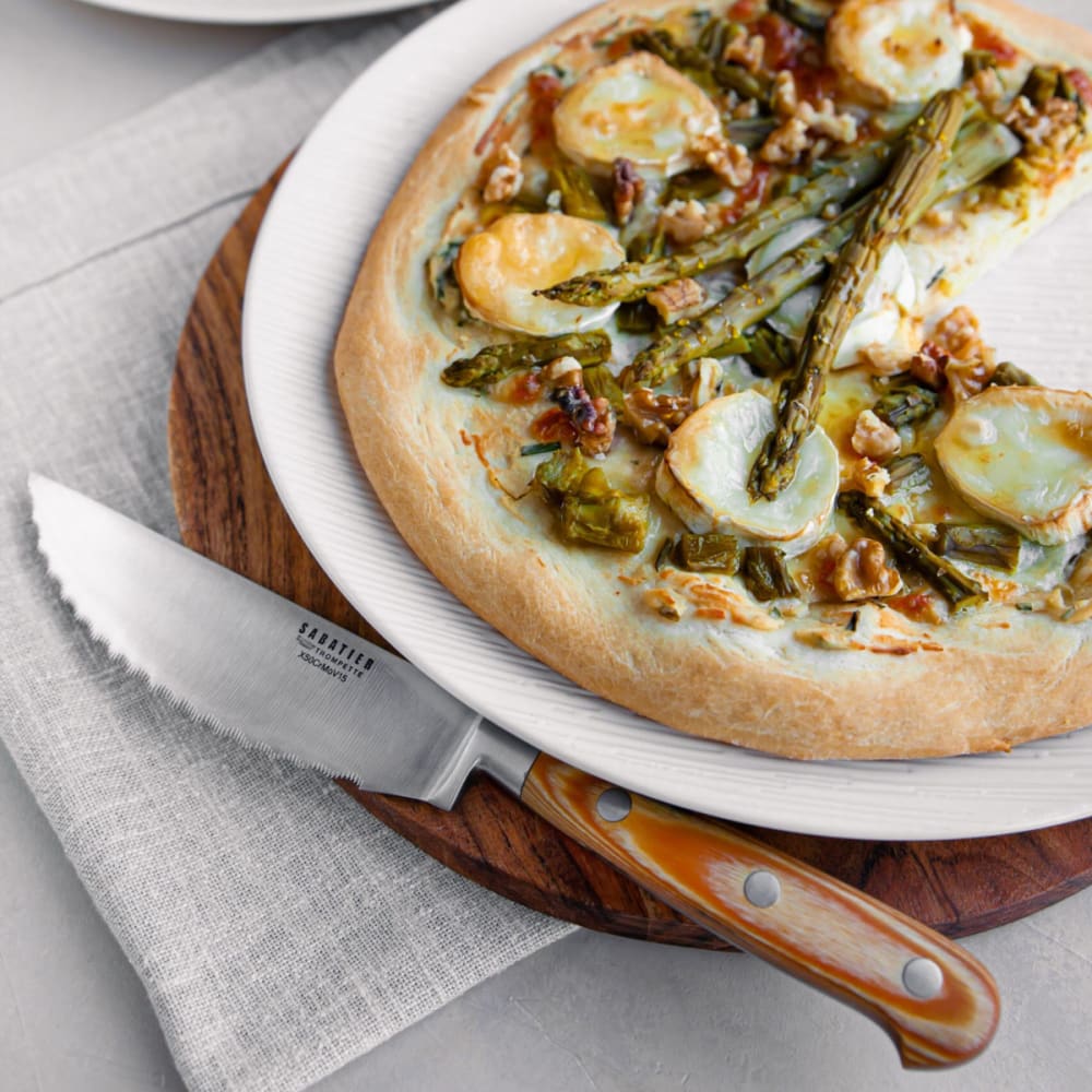 Coltello per pizza in legno chiaro - Marrone - Acciaio