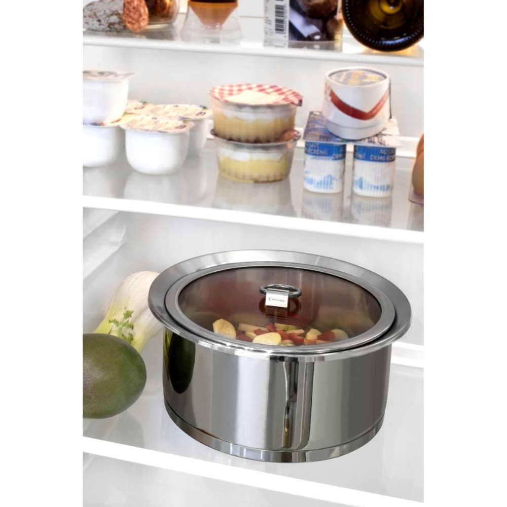 tapa de cristal endurecido 24 cm con asa abatible  acero