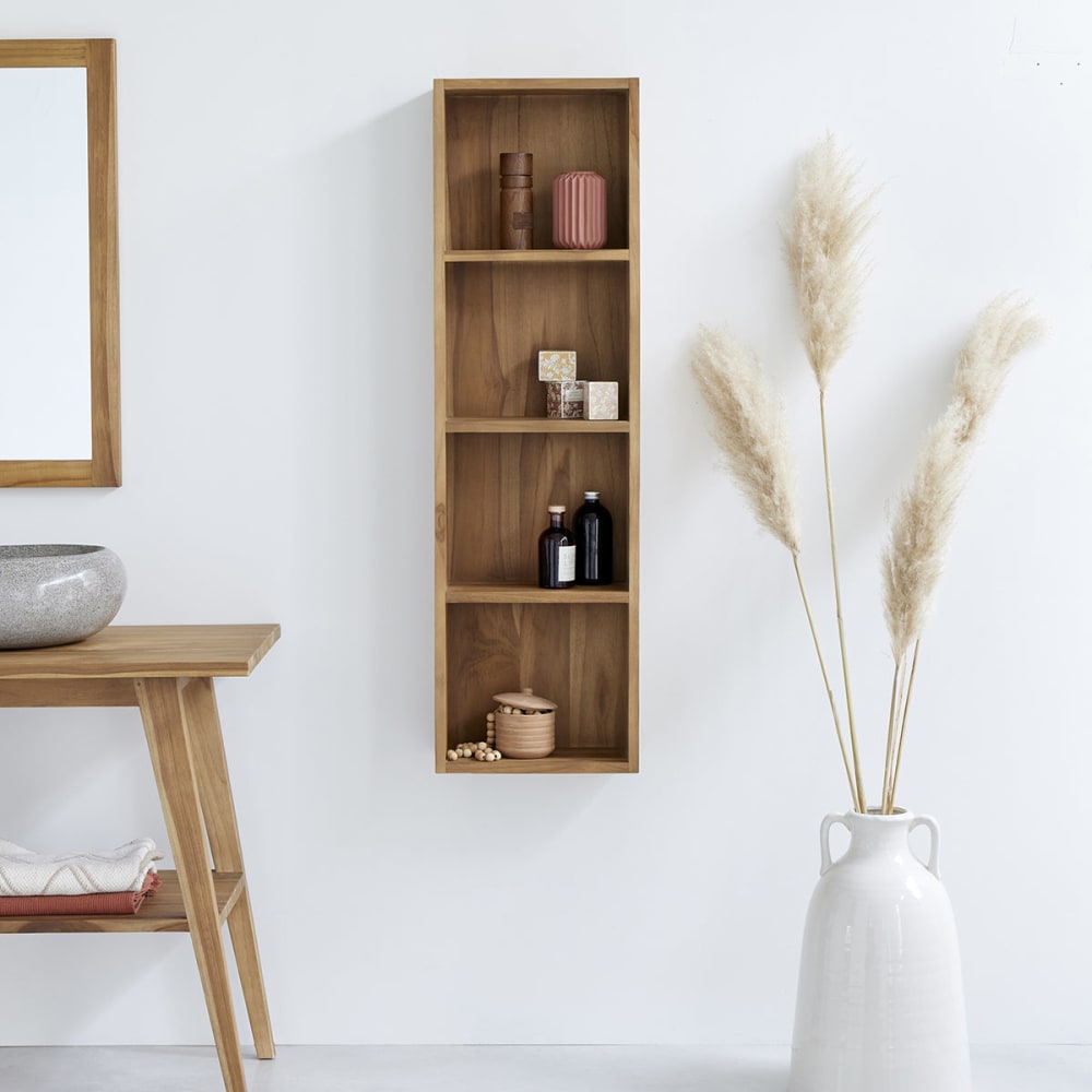 BERAH GETAH Hängende Badezimmersäule aus Teakholz 120 style modern Beige