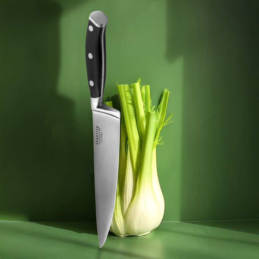 Coltello da cucina 20 cm nero - Argentato - Acciaio